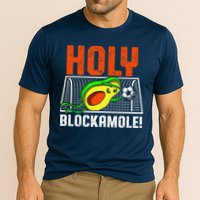 Holy Blockamole Soccer Blocker Funny Avocado Goalie Gift Cooling Performance Crew T-Shirt