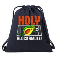 Holy Blockamole Soccer Blocker Funny Avocado Goalie Gift Drawstring Bag