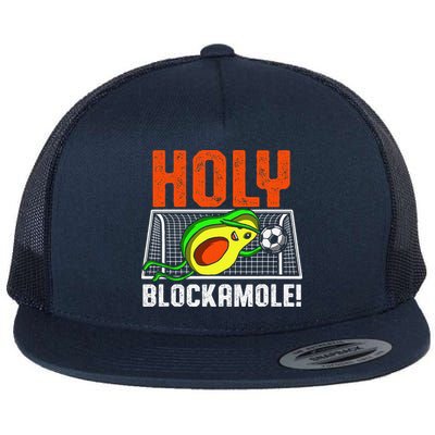 Holy Blockamole Soccer Blocker Funny Avocado Goalie Gift Flatbill Hat