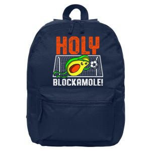 Holy Blockamole Soccer Blocker Funny Avocado Goalie Gift 16 in Basic Backpack