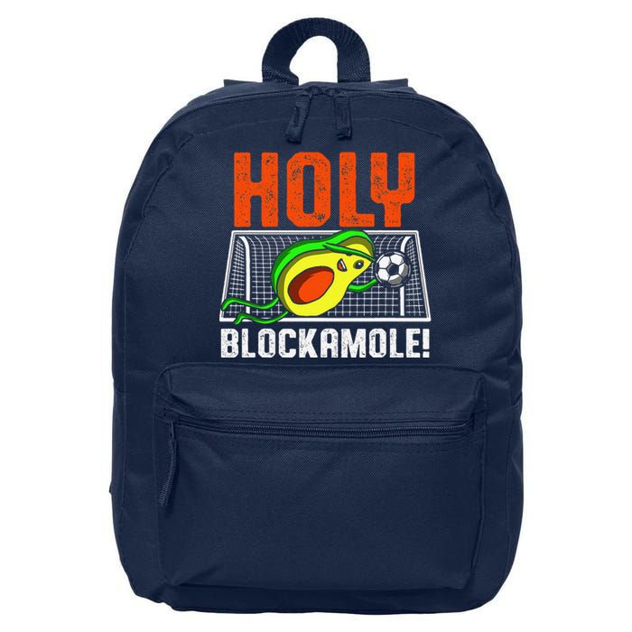 Holy Blockamole Soccer Blocker Funny Avocado Goalie Gift 16 in Basic Backpack