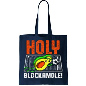 Holy Blockamole Soccer Blocker Funny Avocado Goalie Gift Tote Bag