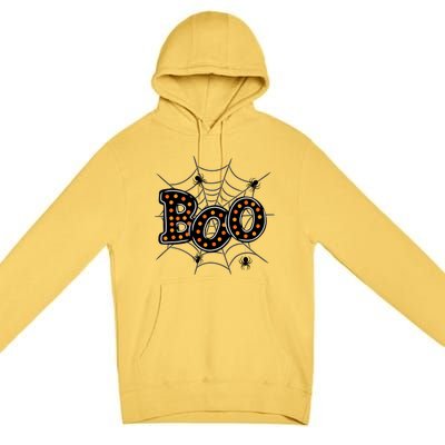 Halloween Boo Spider Web Spooky Season Premium Pullover Hoodie