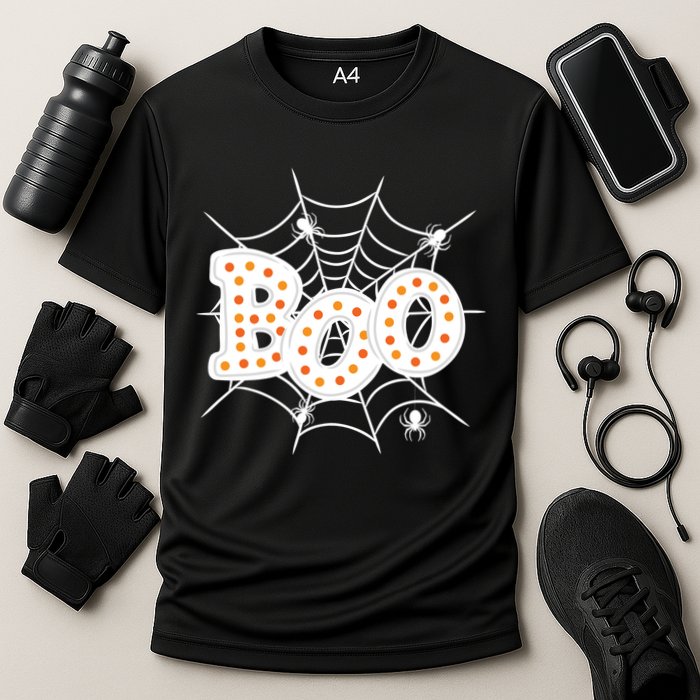 Halloween Boo Spider Web Spooky Season Cooling Performance Crew T-Shirt