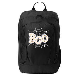 Halloween Boo Spider Web Spooky Season City Backpack