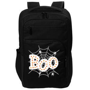 Halloween Boo Spider Web Spooky Season Impact Tech Backpack