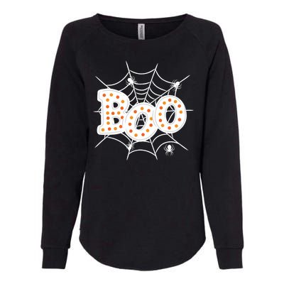 Halloween Boo Spider Web Spooky Season Womens California Wash Sweatshirt