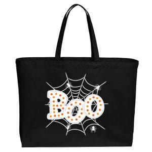 Halloween Boo Spider Web Spooky Season Cotton Canvas Jumbo Tote