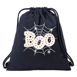 Halloween Boo Spider Web Spooky Season Drawstring Bag