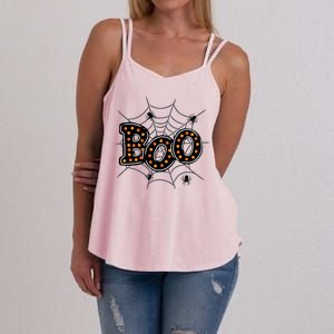 Halloween Boo Spider Web Spooky Season Women's Strappy Tank