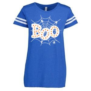 Halloween Boo Spider Web Spooky Season Enza Ladies Jersey Football T-Shirt