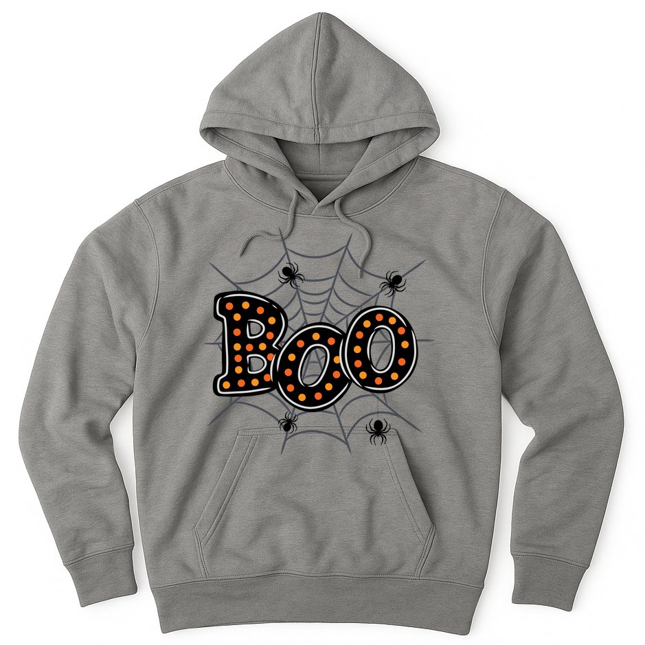 Halloween Boo Spider Web Spooky Season Hoodie