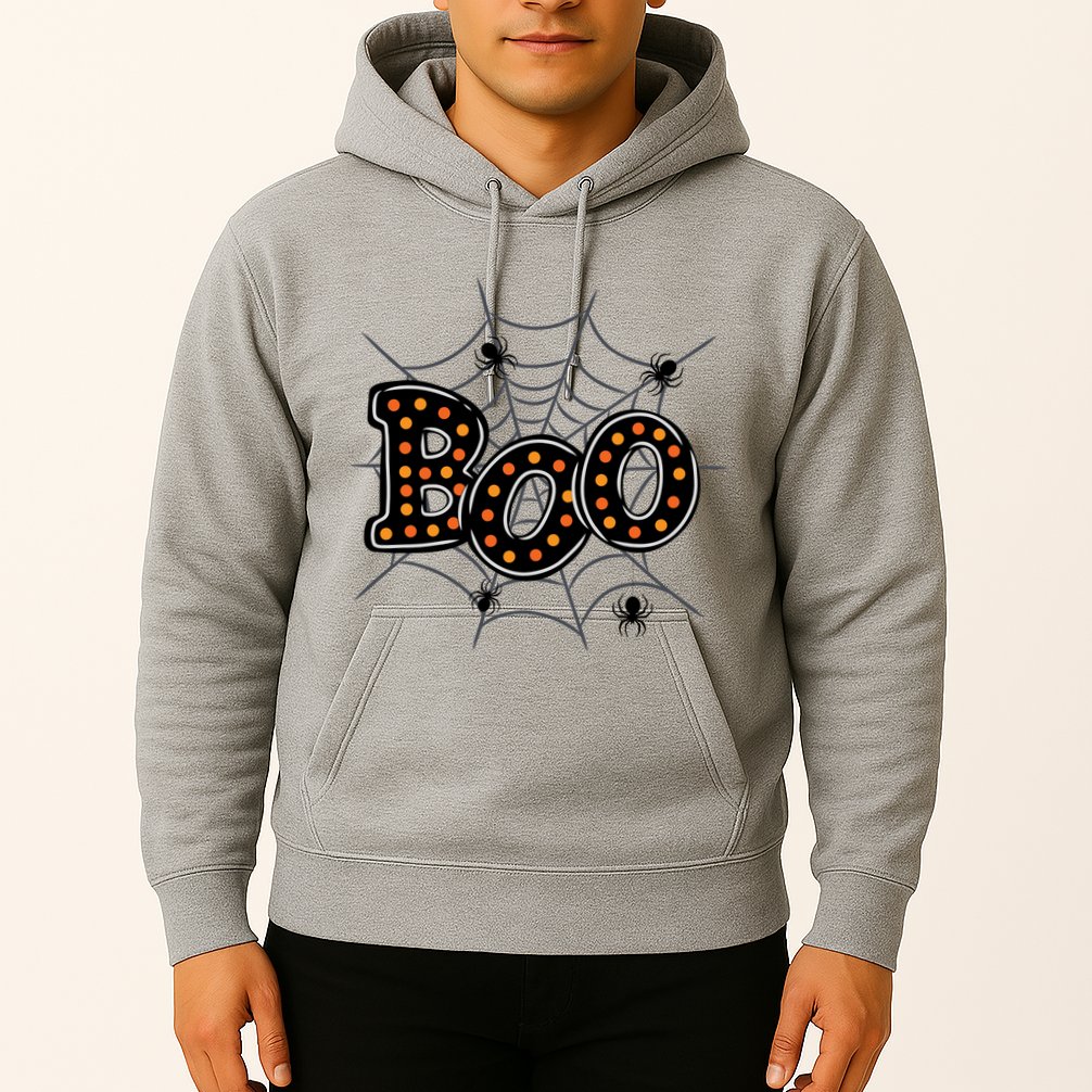 Halloween Boo Spider Web Spooky Season Hoodie