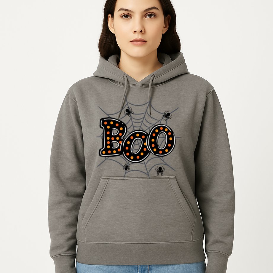Halloween Boo Spider Web Spooky Season Hoodie