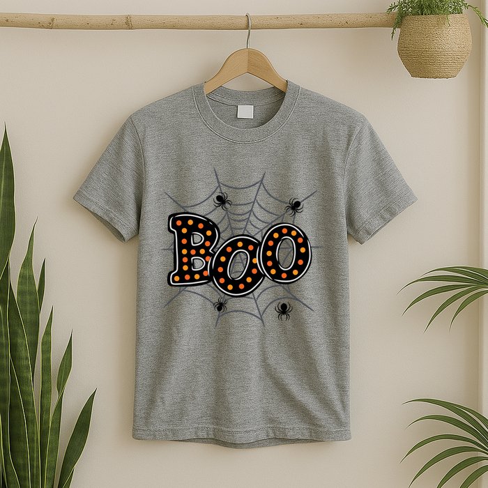 Halloween Boo Spider Web Spooky Season T-Shirt