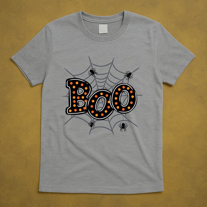 Halloween Boo Spider Web Spooky Season T-Shirt