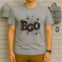 Halloween Boo Spider Web Spooky Season T-Shirt