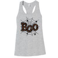 Halloween Boo Spider Web Spooky Season Women's Racerback Tank