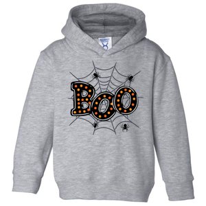 Halloween Boo Spider Web Spooky Season Toddler Hoodie