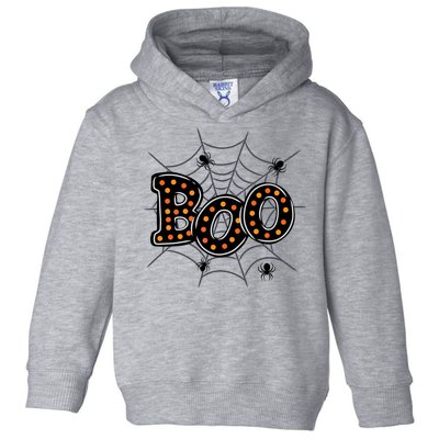 Halloween Boo Spider Web Spooky Season Toddler Hoodie