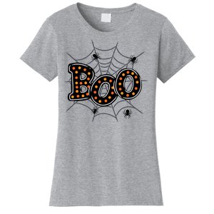 Halloween Boo Spider Web Spooky Season Women's T-Shirt