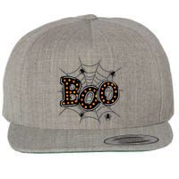 Halloween Boo Spider Web Spooky Season Wool Snapback Cap