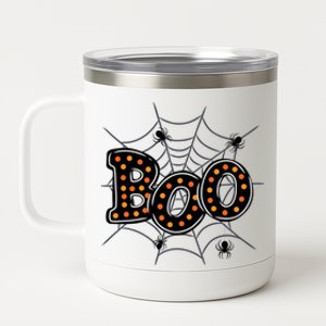 Halloween Boo Spider Web Spooky Season 12 oz Stainless Steel Tumbler Cup