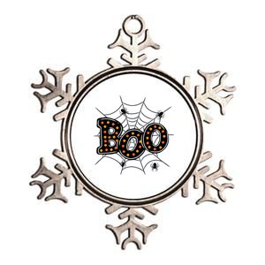 Halloween Boo Spider Web Spooky Season Metallic Star Ornament