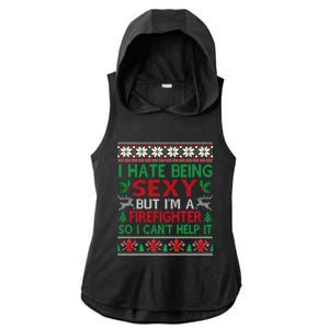 Hate Being Sexy Firefighter Christmas Ugly Sweater Gift Ladies PosiCharge Tri-Blend Wicking Draft Hoodie Tank