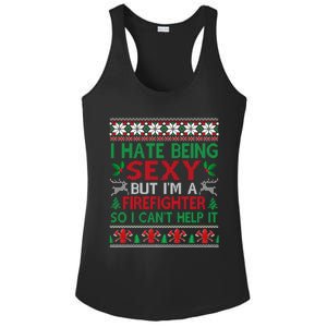 Hate Being Sexy Firefighter Christmas Ugly Sweater Gift Ladies PosiCharge Competitor Racerback Tank