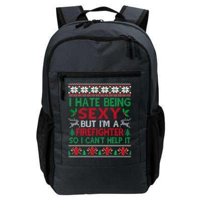 Hate Being Sexy Firefighter Christmas Ugly Sweater Gift Daily Commute Backpack