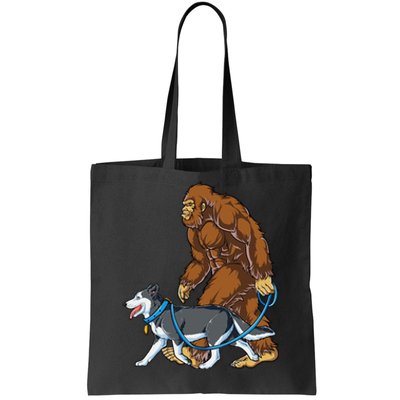 Husky Bigfoot Siberian Dog Walker Sasquatch Walking Lovers Tote Bag