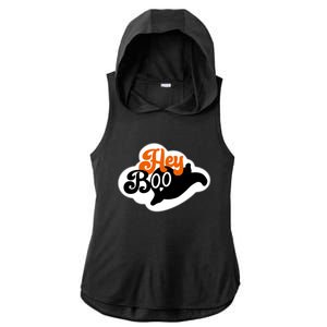 Hey Boo Spooky Halloween Funny Gift Ladies PosiCharge Tri-Blend Wicking Draft Hoodie Tank