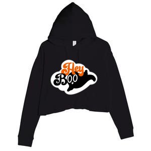 Hey Boo Spooky Halloween Funny Gift Crop Fleece Hoodie