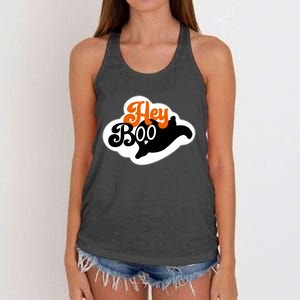 Hey Boo Spooky Halloween Funny Gift Women's Knotted Racerback Tank