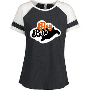 Hey Boo Spooky Halloween Funny Gift Enza Ladies Jersey Colorblock Tee