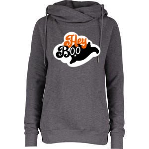 Hey Boo Spooky Halloween Funny Gift Womens Funnel Neck Pullover Hood