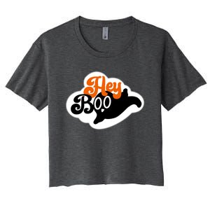 Hey Boo Spooky Halloween Funny Gift Women's Crop Top Tee