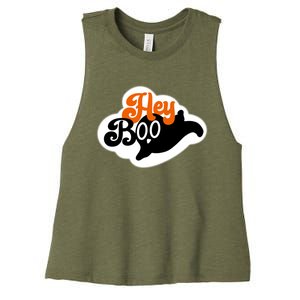 Hey Boo Spooky Halloween Funny Gift Women's Racerback Cropped Tank