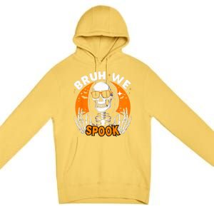 Halloween Boy Skeleton Bruh Halloween Premium Pullover Hoodie