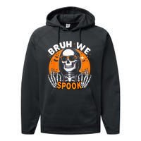 Halloween Boy Skeleton Bruh Halloween Performance Fleece Hoodie