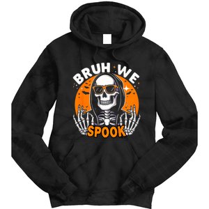 Halloween Boy Skeleton Bruh Halloween Tie Dye Hoodie