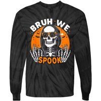 Halloween Boy Skeleton Bruh Halloween Tie-Dye Long Sleeve Shirt