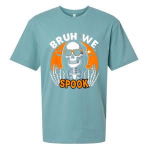 Halloween Boy Skeleton Bruh Halloween Sueded Cloud Jersey T-Shirt