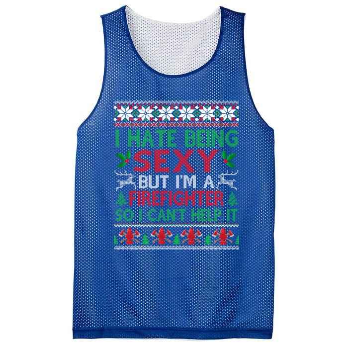 Hate Being Sexy Firefighter Christmas Ugly Gift Cool Gift Mesh Reversible Basketball Jersey Tank