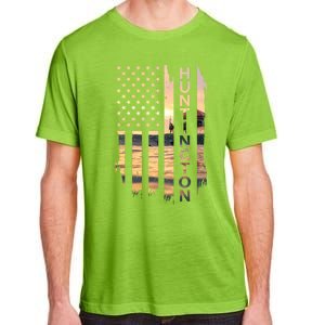 Huntington Beach Summer Sunset American Flag Meaningful Gift Adult ChromaSoft Performance T-Shirt