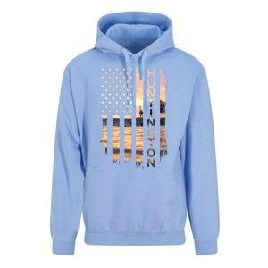 Huntington Beach Summer Sunset American Flag Meaningful Gift Unisex Surf Hoodie