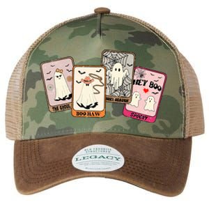 Hey Boo Spooky Season Cute Ghost Halloween Card Funny Funny Gift Legacy Tie Dye Trucker Hat