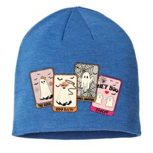 Hey Boo Spooky Season Cute Ghost Halloween Card Funny Funny Gift Sustainable Beanie