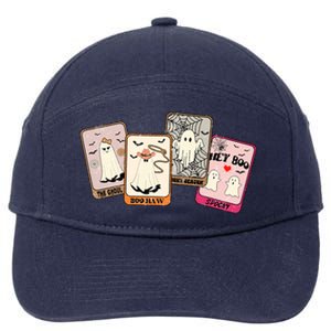 Hey Boo Spooky Season Cute Ghost Halloween Card Funny Funny Gift 7-Panel Snapback Hat